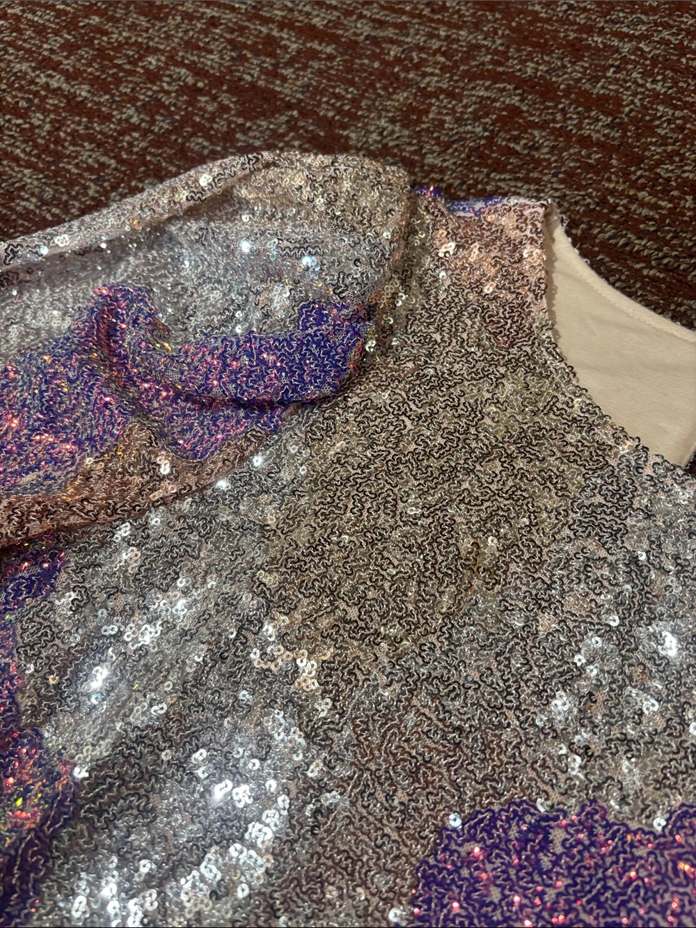 Anthropologie Saltwater luxe long sleeve statement sleeve metallic sequin crop S - Picture 7 of 16